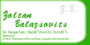 zoltan balazsovits business card